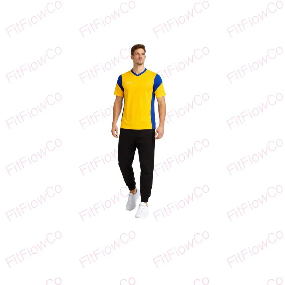 Nike Men’s Dri-FIT Athletic Top Yellow Blue Slim Fit Size S NWT - Picture 1 of 5